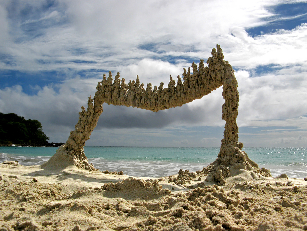 lightning strikes sand